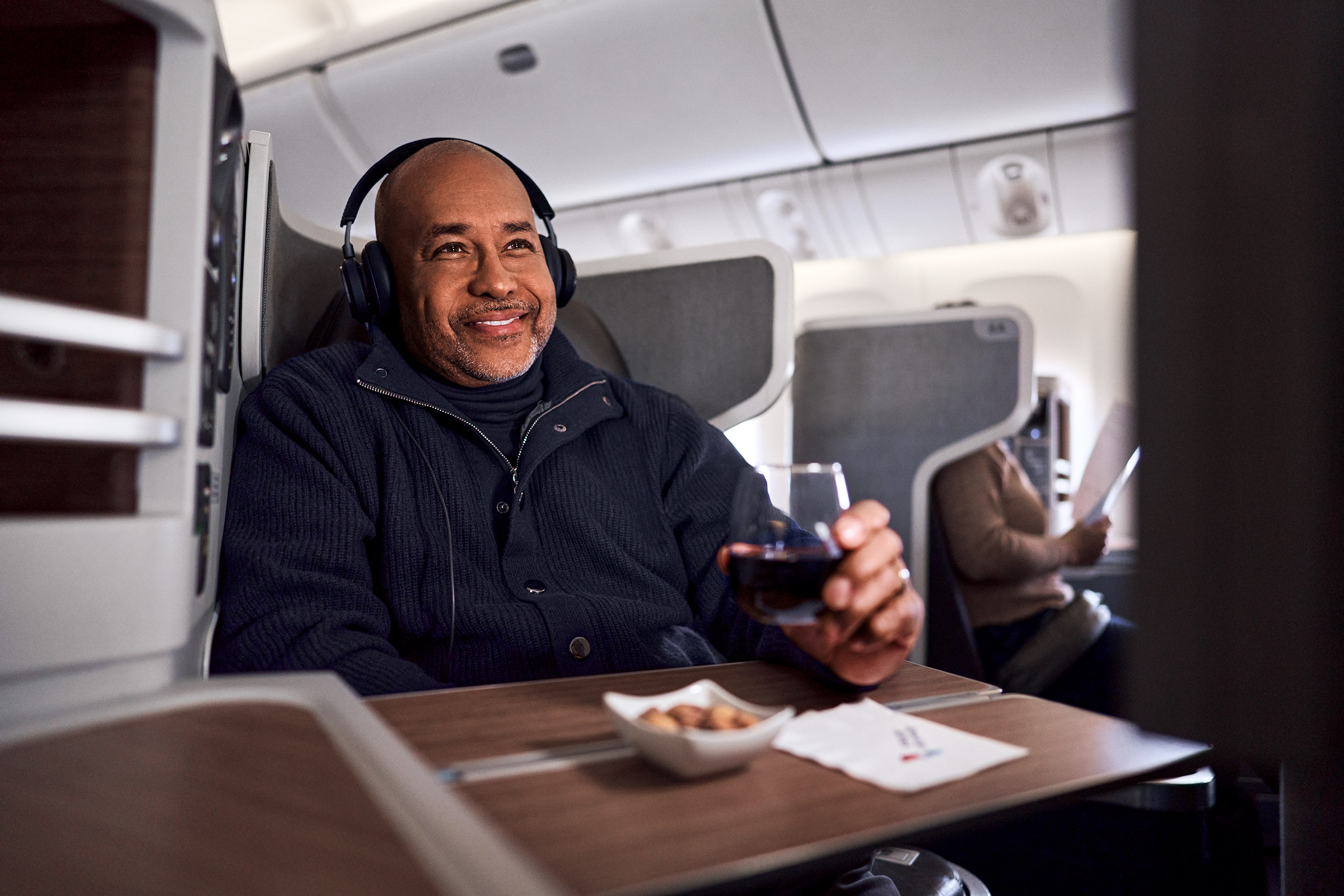 Man enjoying Flagship Business class